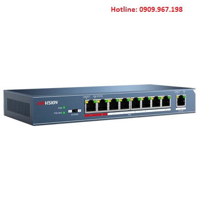 Switch PoE lớp 2, 8 cổng 100M Hikvision DS-3E0109P-E